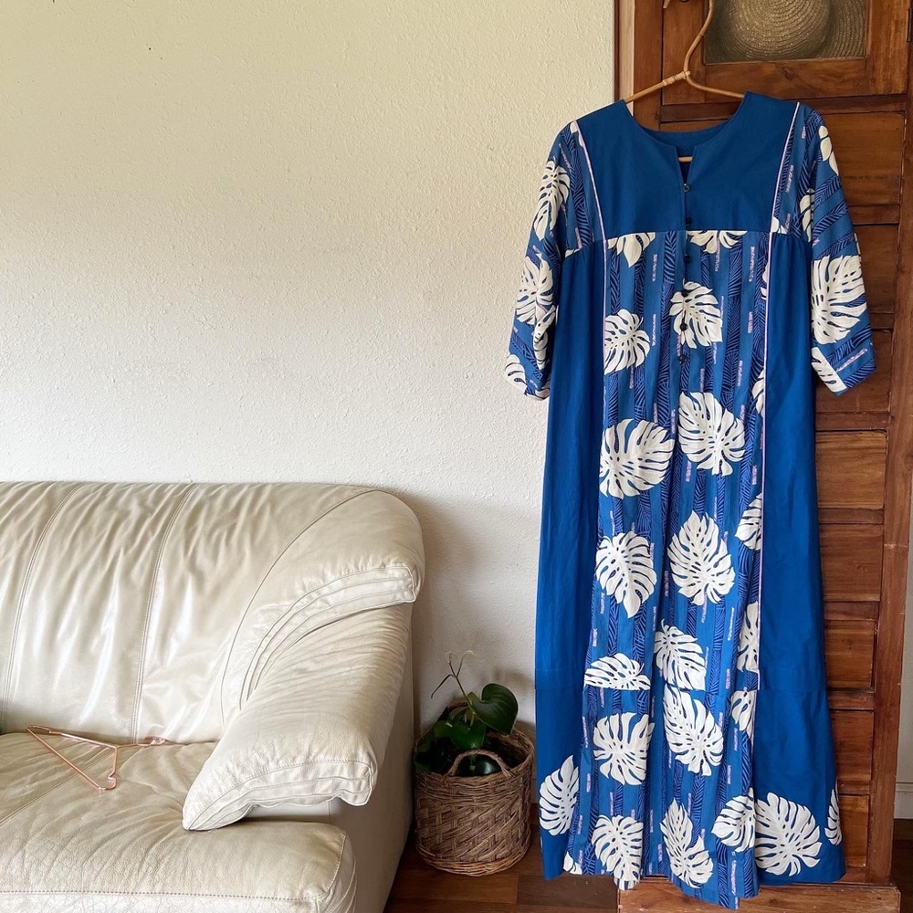 Handmade appliqué mu’u mu’u robe patio dress quilt maxi